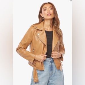 Faux Leather Moto Jacket Small